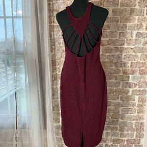 Glittery Valentines Cocktail Dress w/ Cut-Out Back